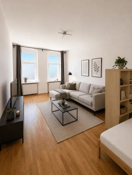 Modernisierte und voll möblierte 2 Zimmer Wohnung mit Balkon und Tageslichtbad | Wohnen auf Zeit — photo 1